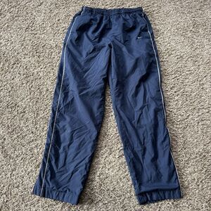 Vintage Y2K Nike Mens L Blue Grey Tag Lined Wide Leg Pants Baggy Ankle Zipper